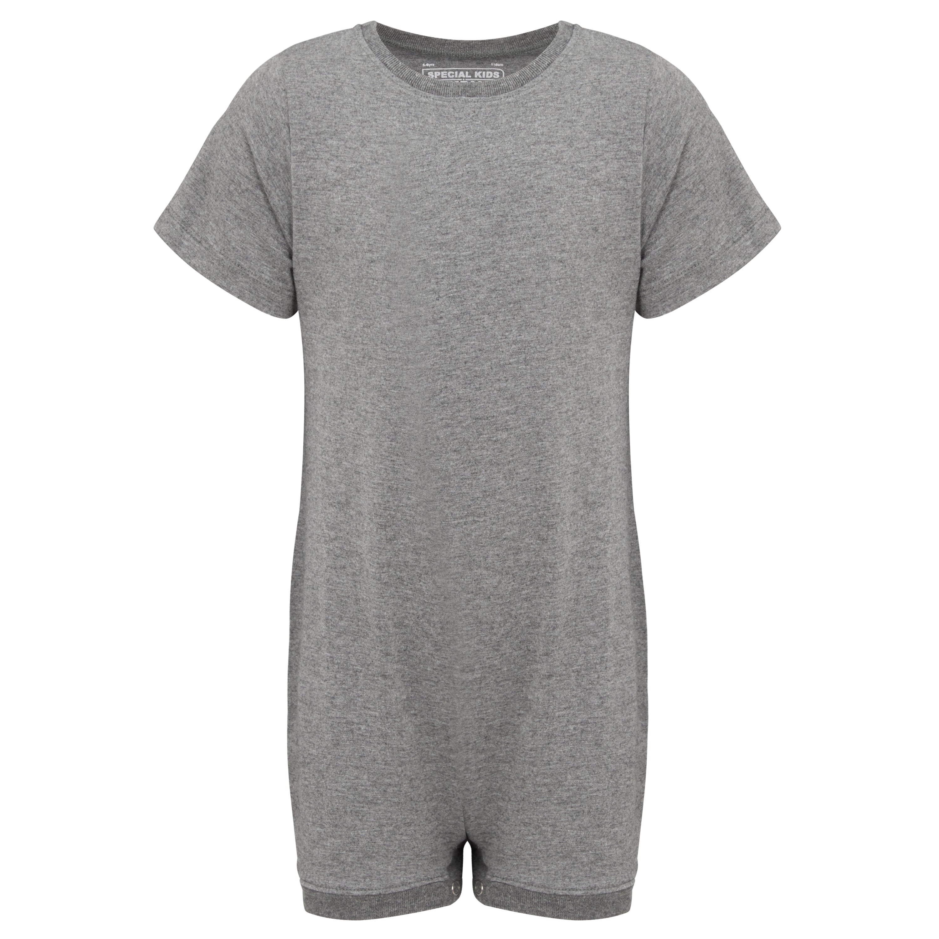 KayCey_Adaptive_clothing_for_older_children_with_special_needs_Short_Sleeve_Grey_Front