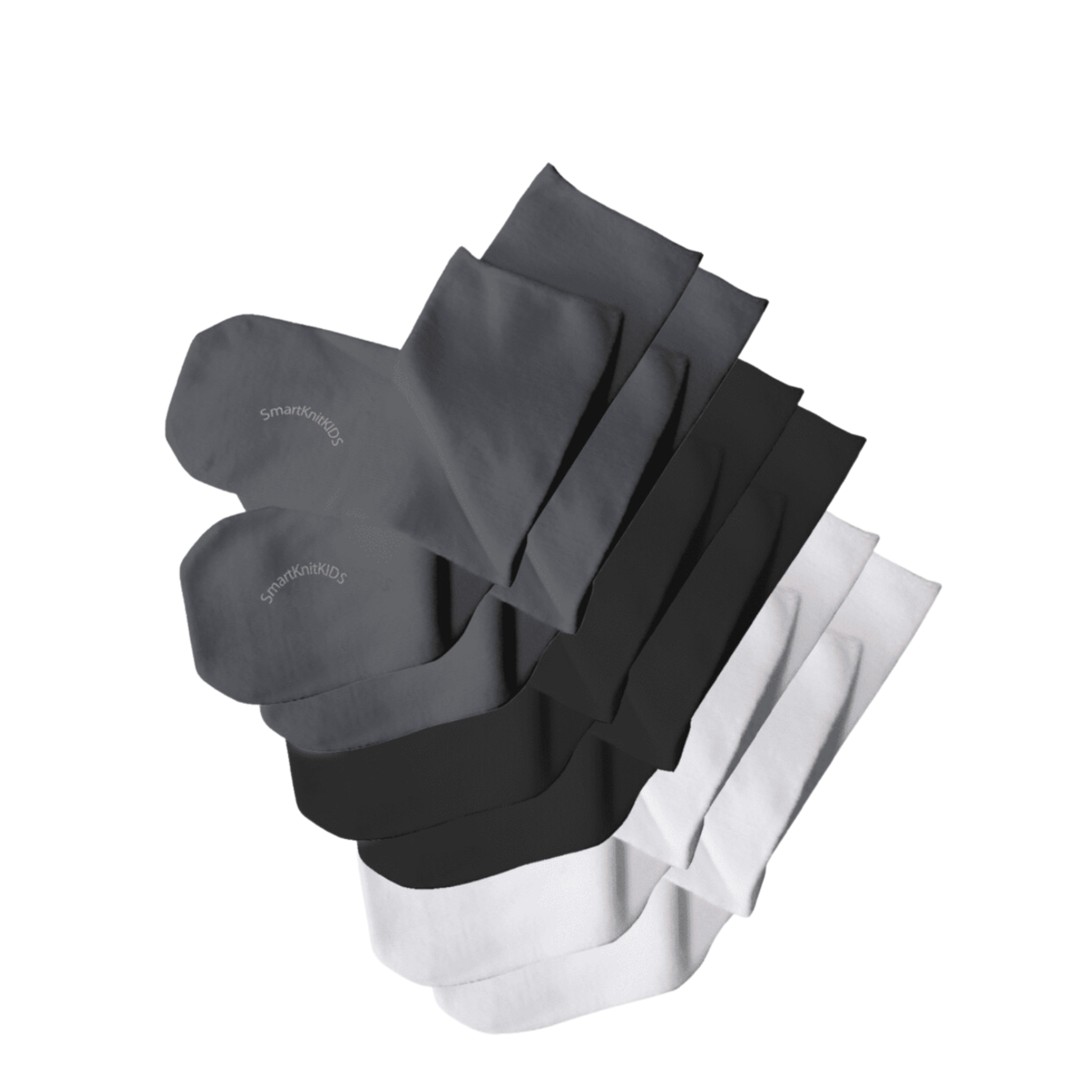 SmartKnitKIDS - Calcetines sin costuras - Máxima comodidad - Negro/Gris/Blanco - Paquetes económicos