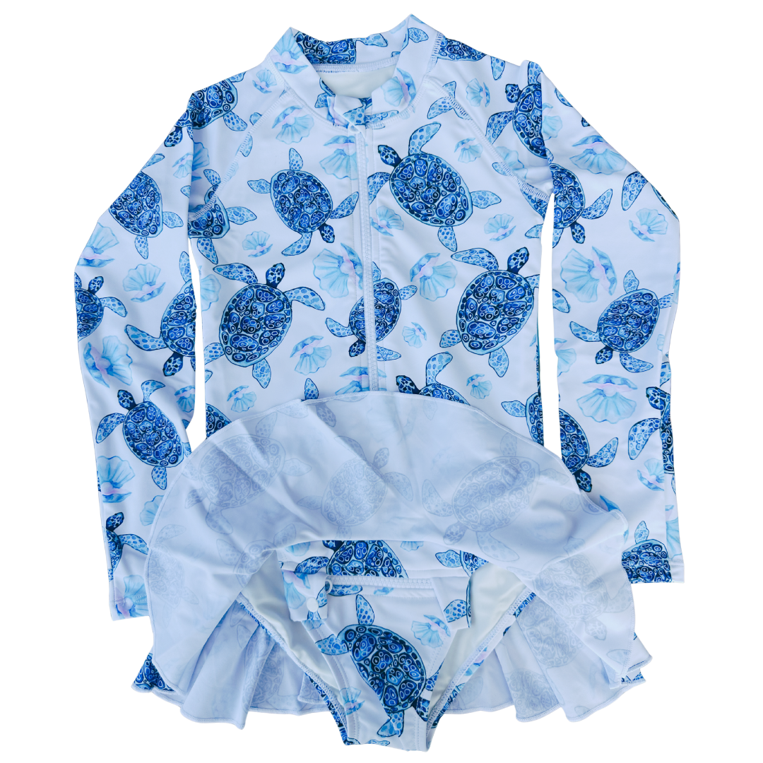 ZipMAE - Girls Swimsuit - Long Sleeve Tide Rider