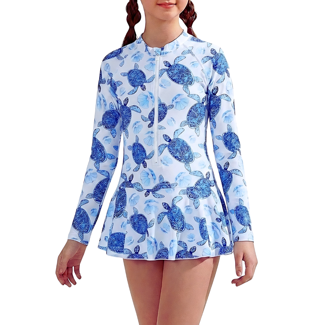 ZipMAE - Girls Swimsuit - Long Sleeve Tide Rider