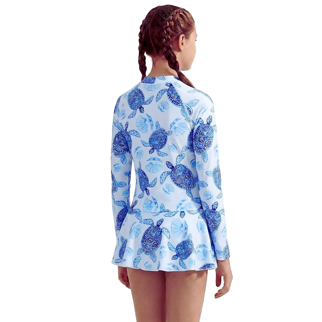 ZipMAE - Girls Swimsuit - Long Sleeve Tide Rider