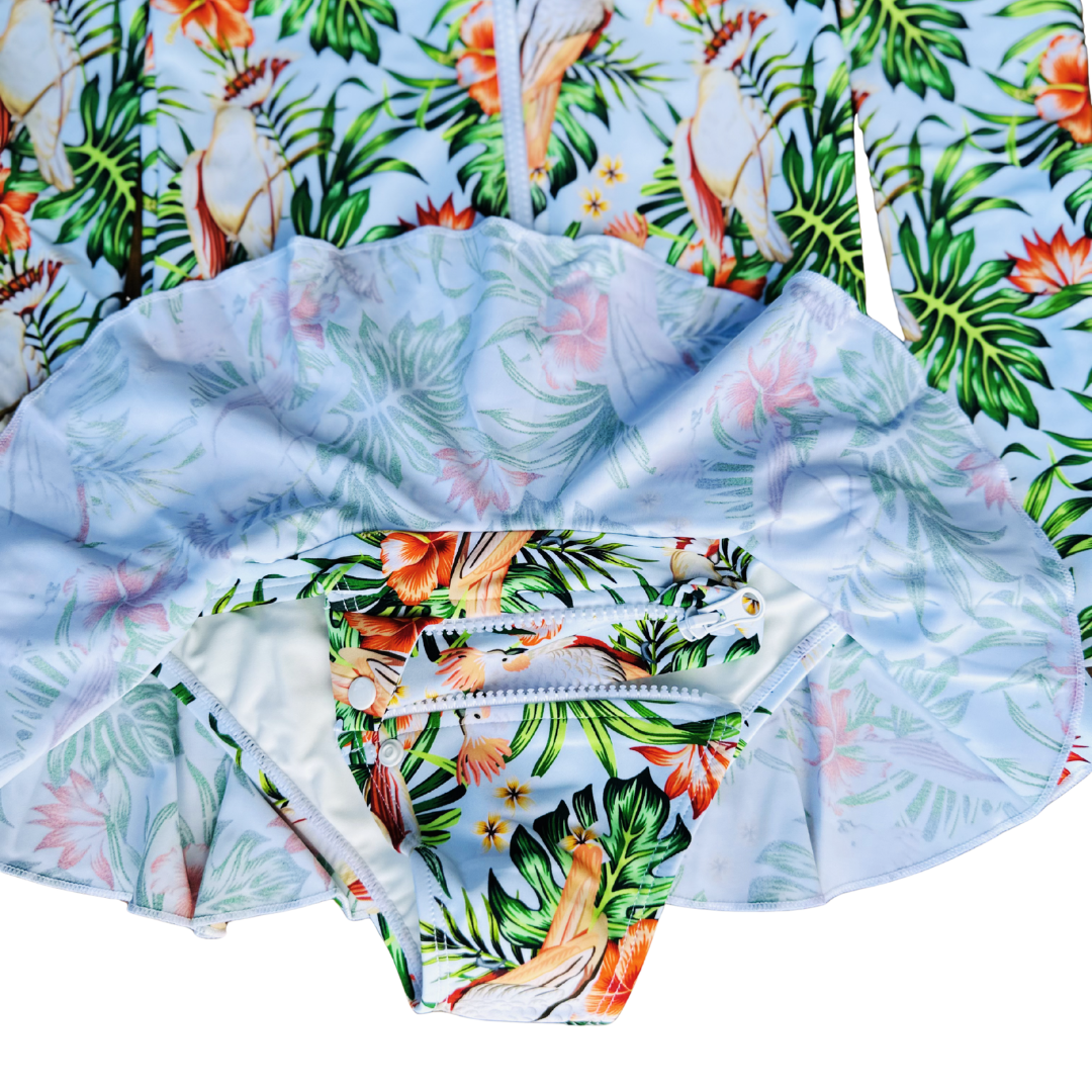 ZipMAE - Girls Swimsuit - Long Sleeve Wild Wings