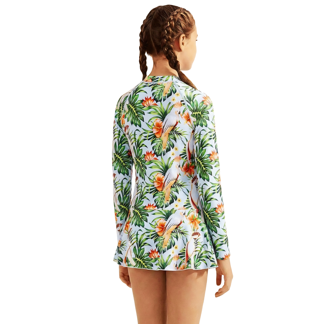 ZipMAE - Girls Swimsuit - Long Sleeve Wild Wings