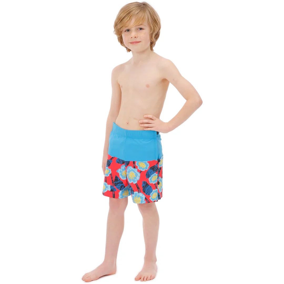Kes-Vir - Bañador cruzado para niño con estampado floral azul
